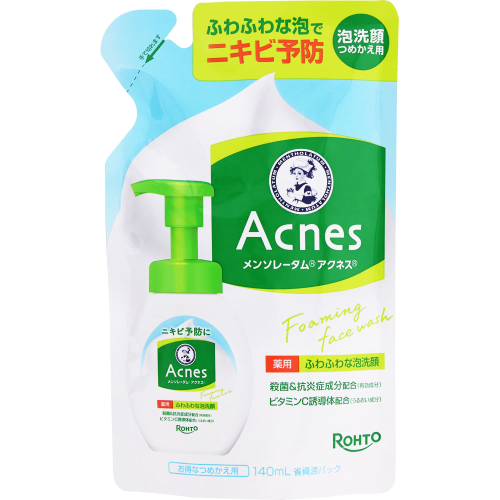 メンソレータム アクネス 薬用ふわふわな泡洗顔 つめかえ用 １４０ｍｌ ロート製薬 (医薬部外品)