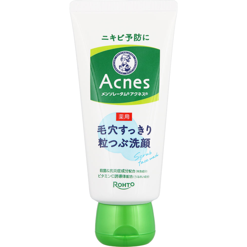メンソレータム アクネス 薬用毛穴すっきり粒つぶ洗顔 １３０ｇ ロート製薬 (医薬部外品)