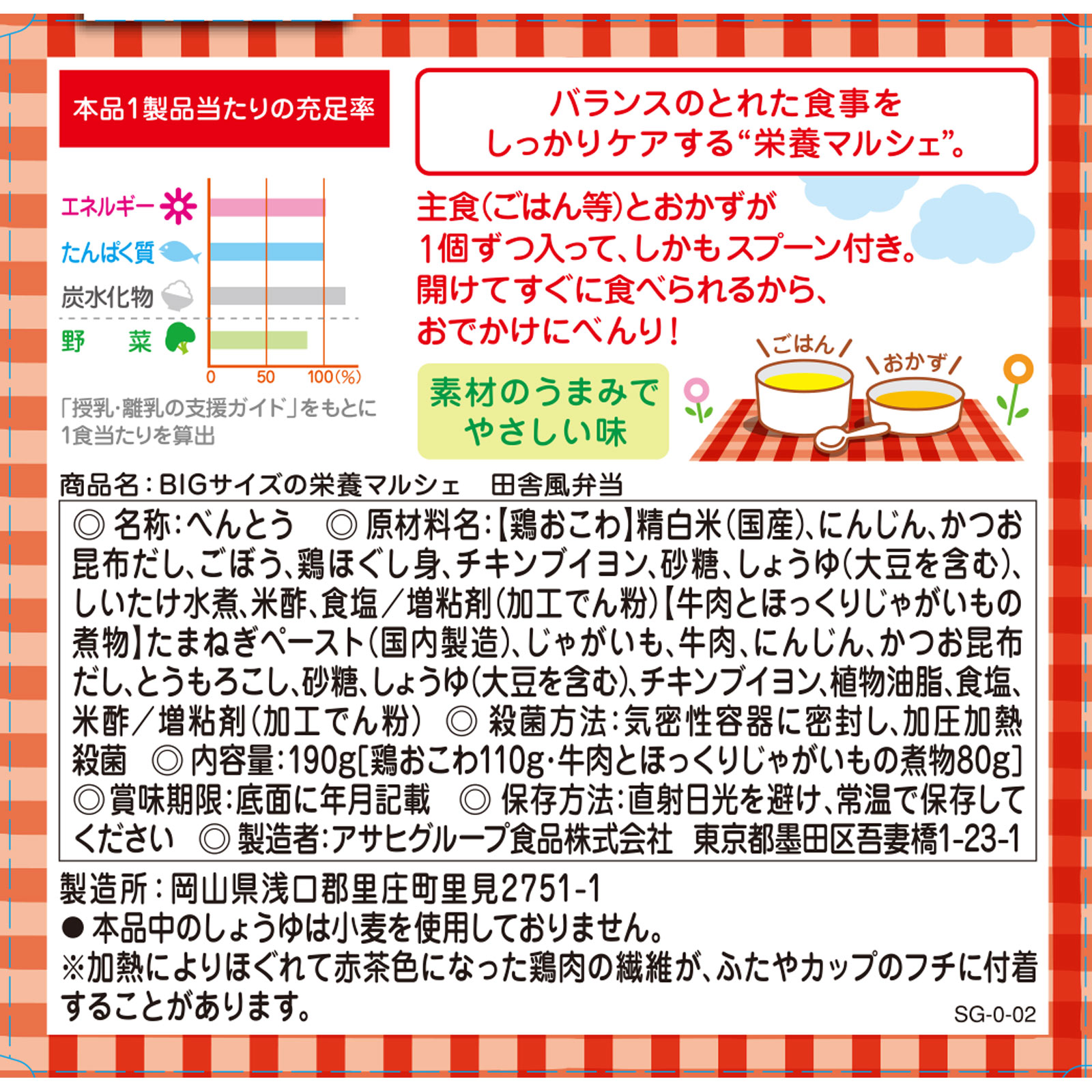 BIGサイズの栄養マルシェ 田舎風弁当 110g、80g 和光堂