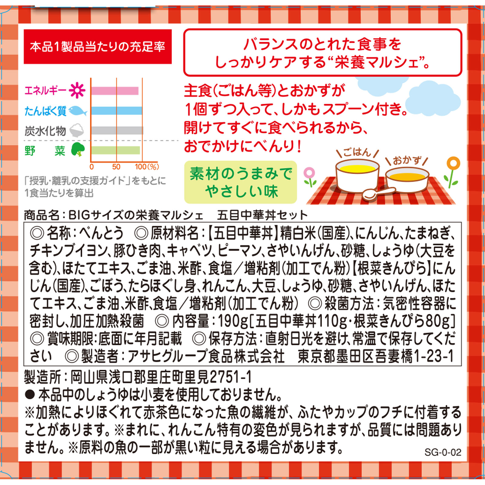 BIGサイズの栄養マルシェ 五目中華丼セット １１０ｇ、８０ｇ 和光堂