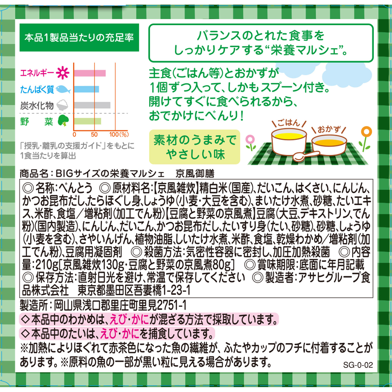 BIGサイズの栄養マルシェ 京風御膳 130g、80g 和光堂