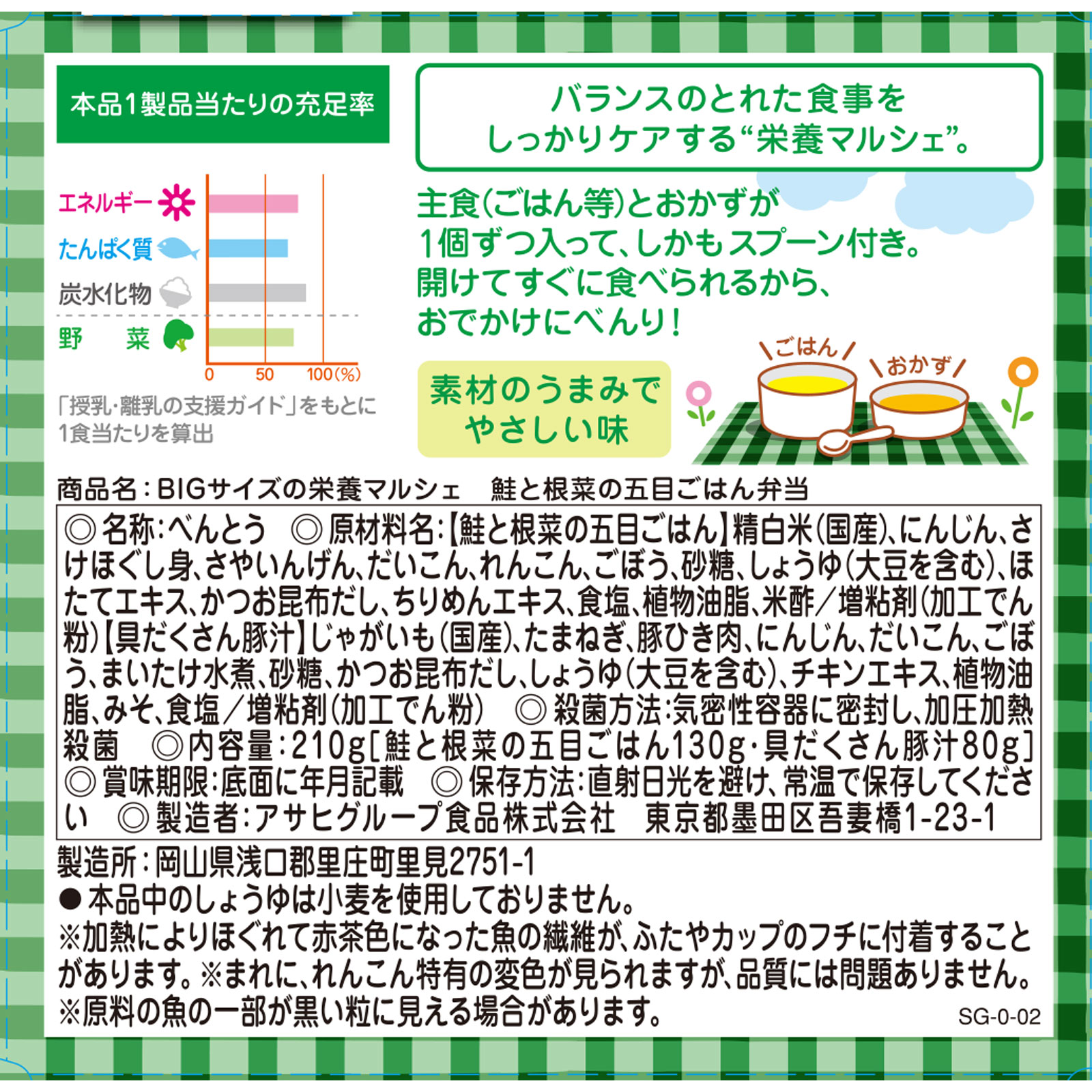 BIGサイズの栄養マルシェ 鮭と根菜の五目ごはん弁当 １３０ｇ、８０ｇ 和光堂