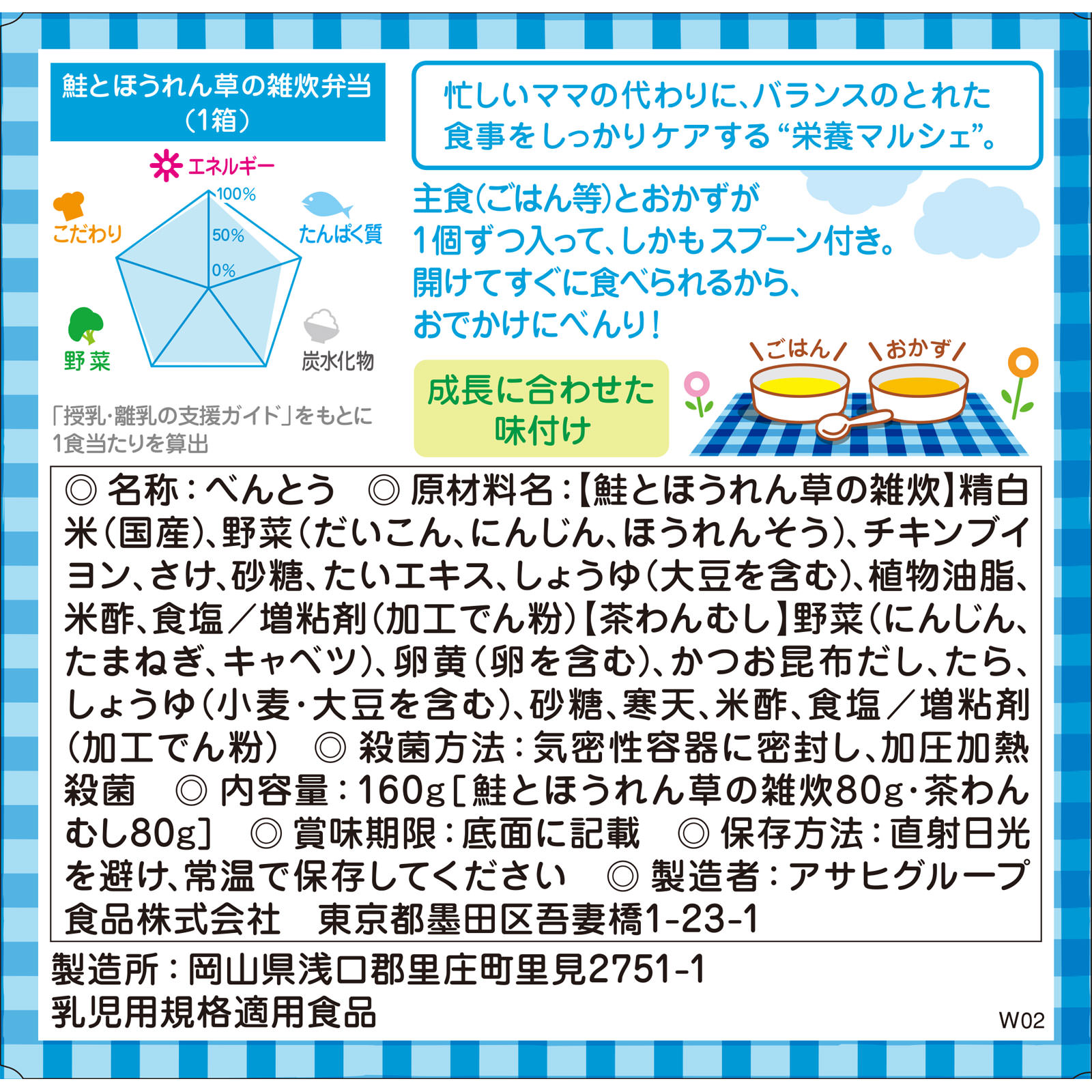 栄養マルシェ 鮭とほうれん草の雑炊弁当 ８０ｇ×２ 和光堂