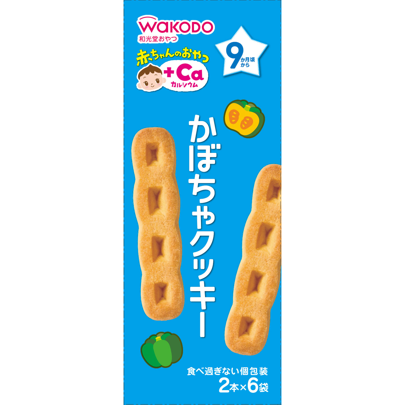赤ちゃんのおやつ＋Ca カルシウム かぼちゃクッキー ２本×６袋 和光堂