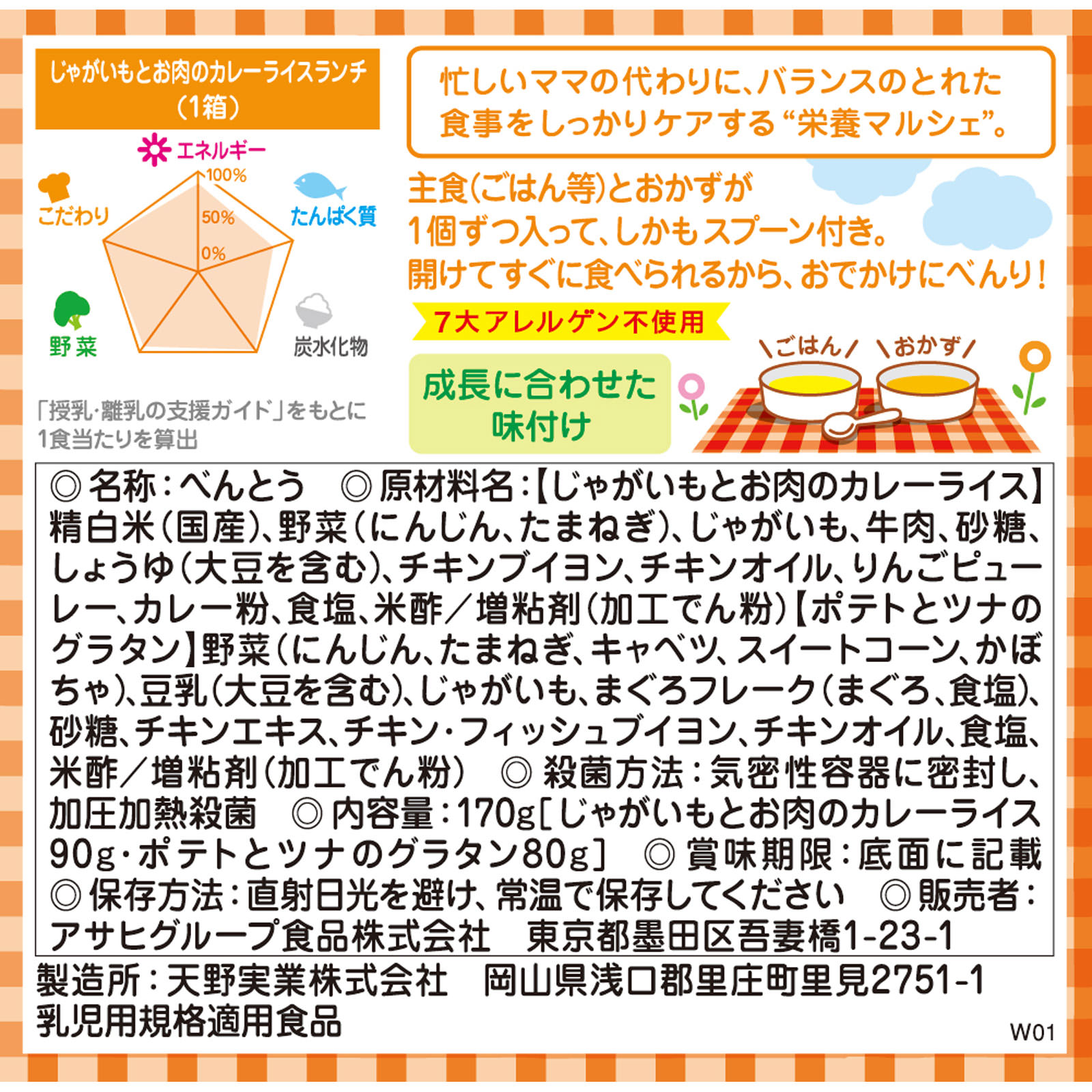 栄養マルシェ じゃがいもとお肉のカレーライスランチ ９０ｇ＋８０ｇ 和光堂