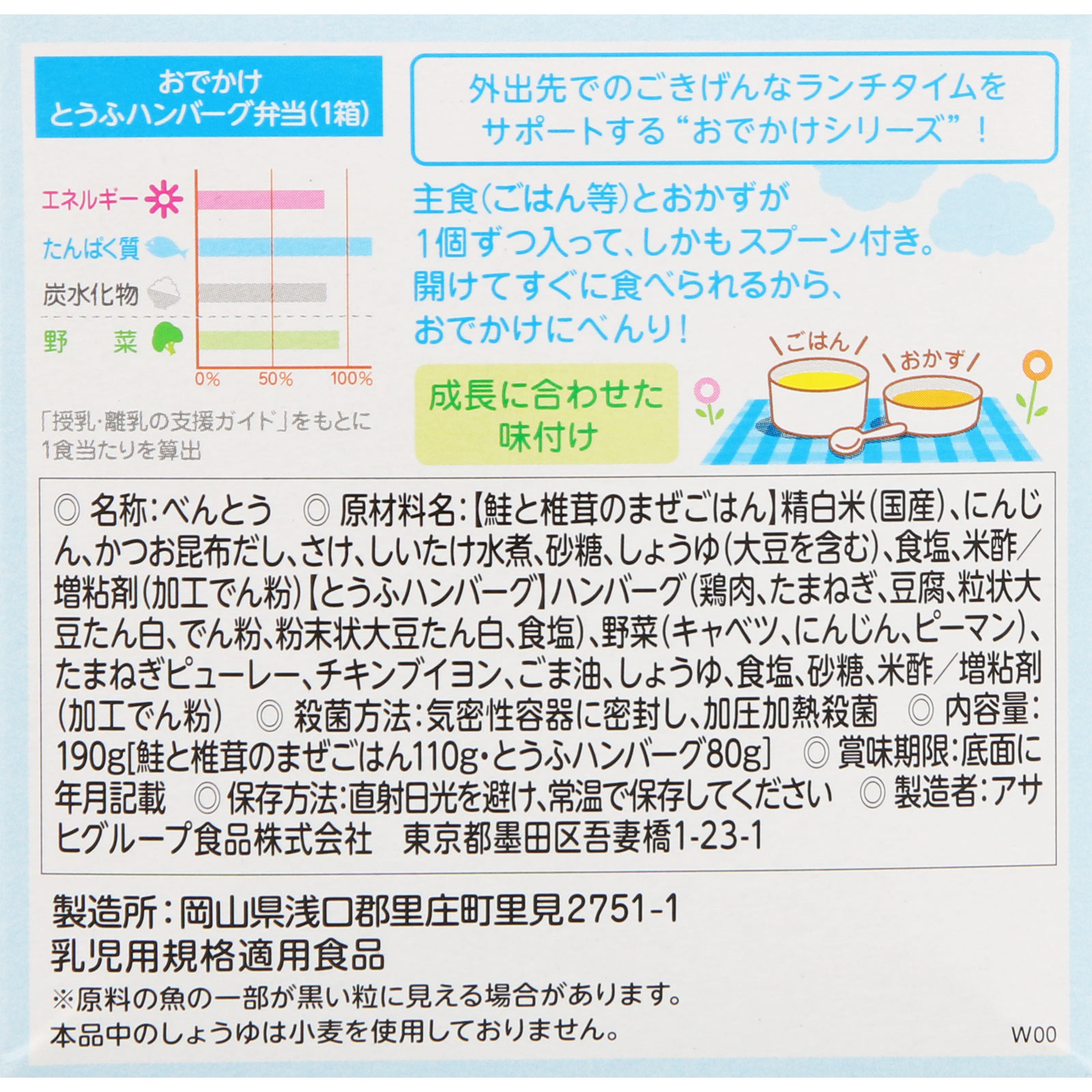 ＢＩＧサイズの栄養マルシェ おでかけとうふハンバーグ弁当 １１０ｇ＋８０ｇ 和光堂