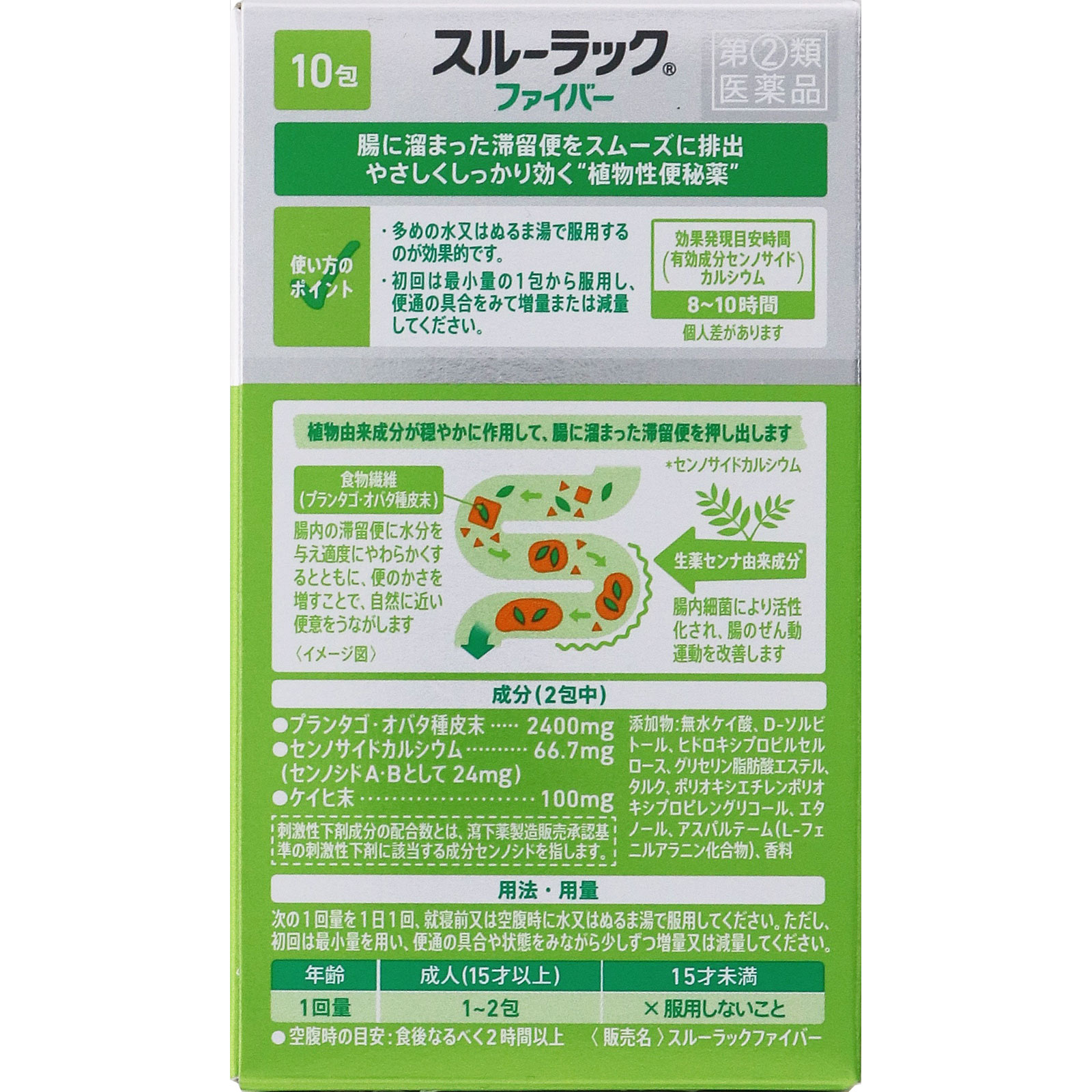 スルーラック ファイバー １０包 エスエス製薬 【指定第2類医薬品】