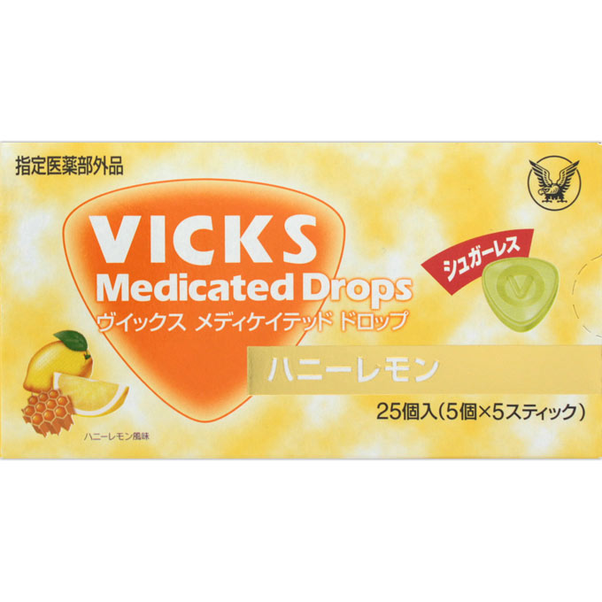 ヴイックス メディケイテッド ドロップ ハニーレモン ２５個 大正製薬 (指定医薬部外品)