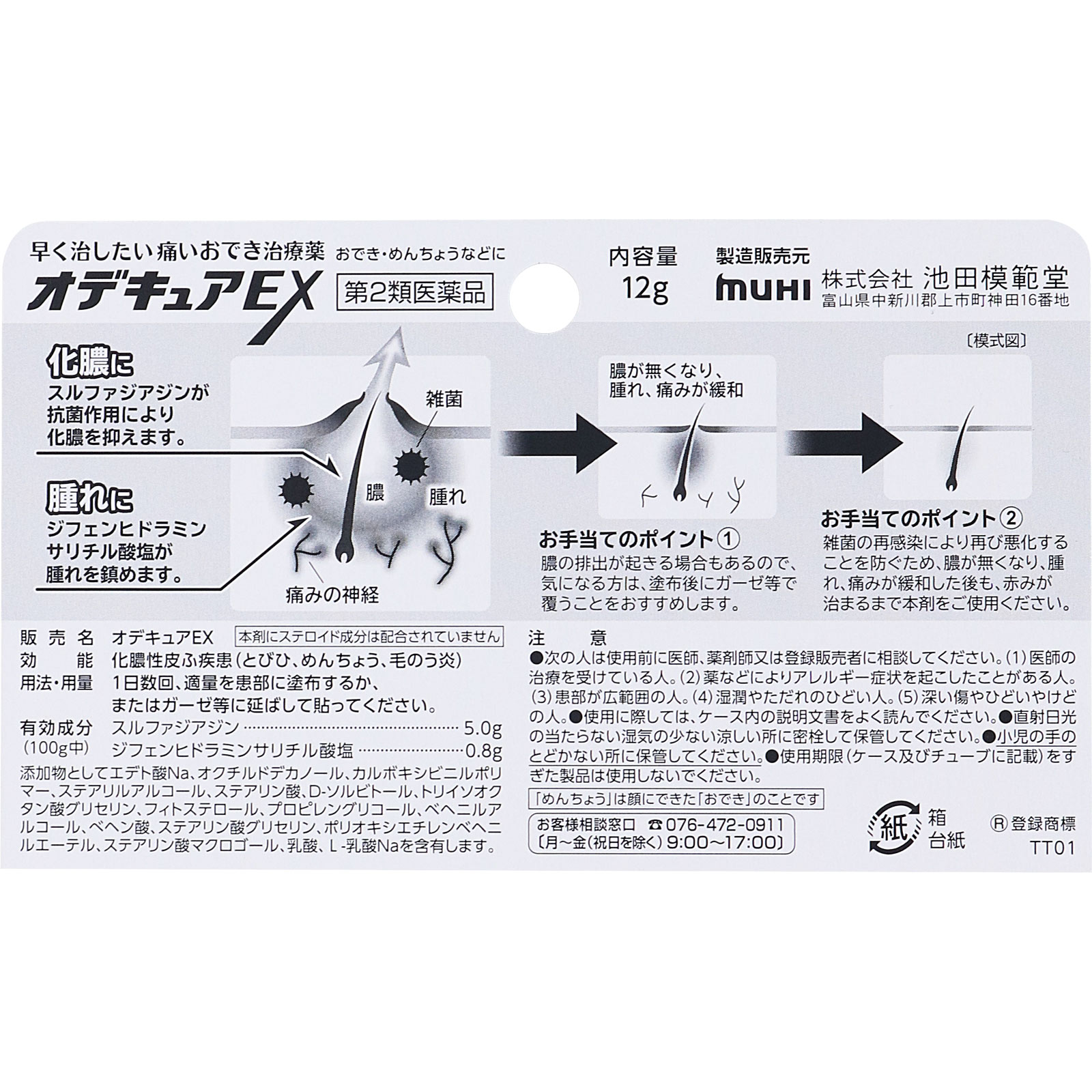 オデキュアＥＸ １２ｇ 池田模範堂 【第2類医薬品】