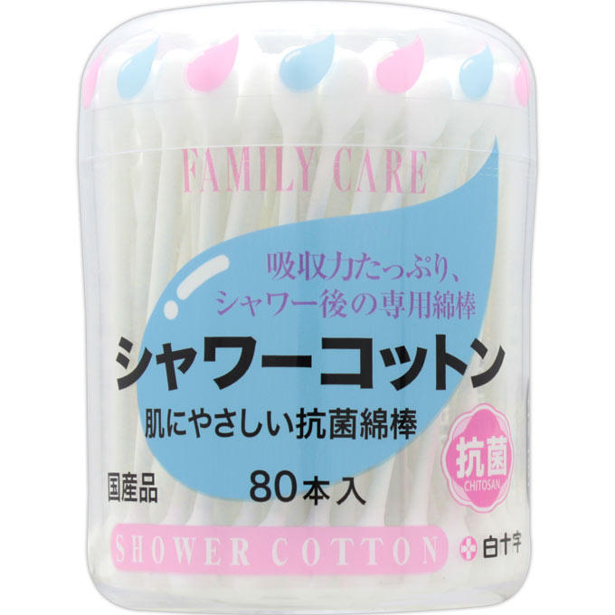 ファミリーケア シャワーコットン ８０本 白十字