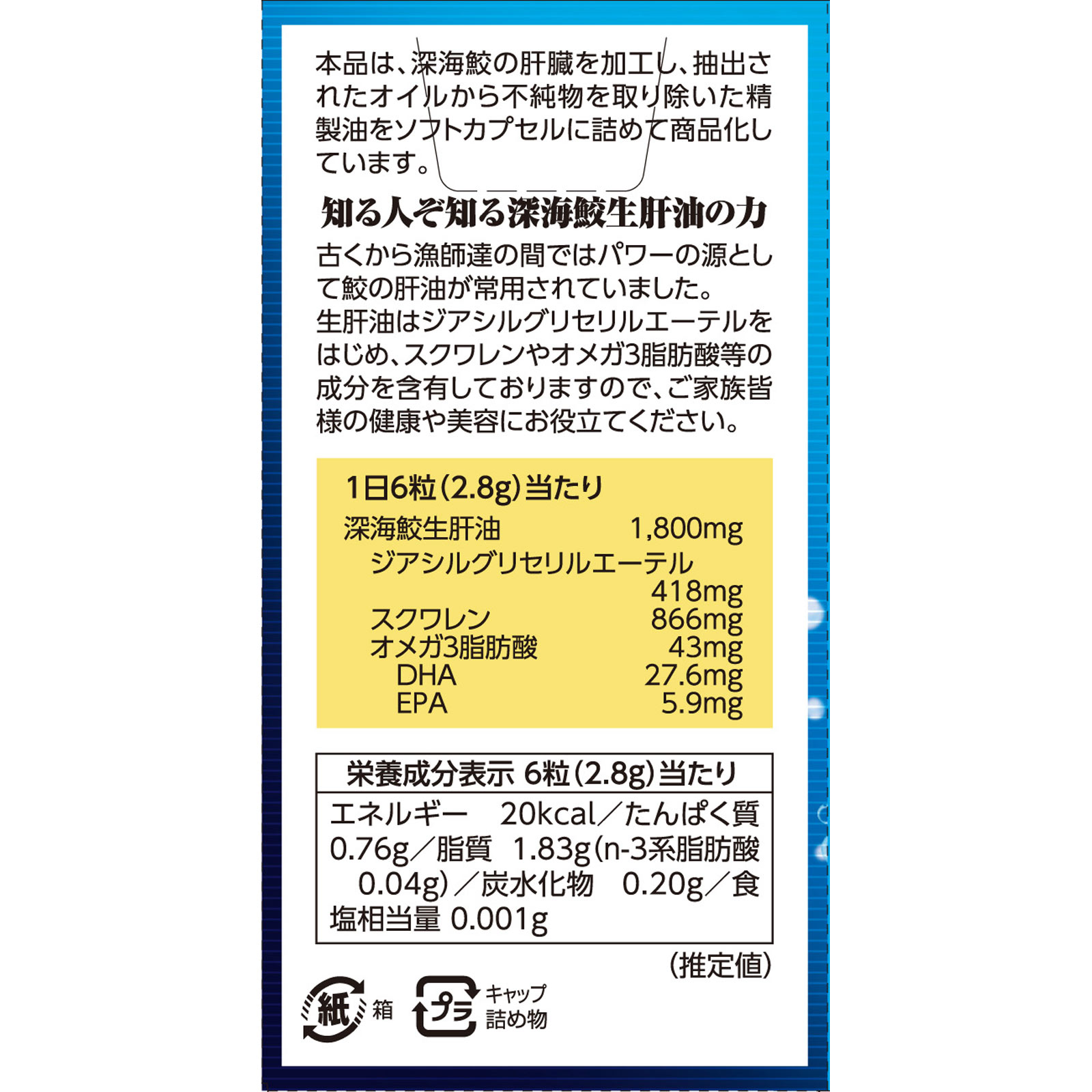 深海鮫生肝油 ３０日分 １８０粒 井藤漢方製薬