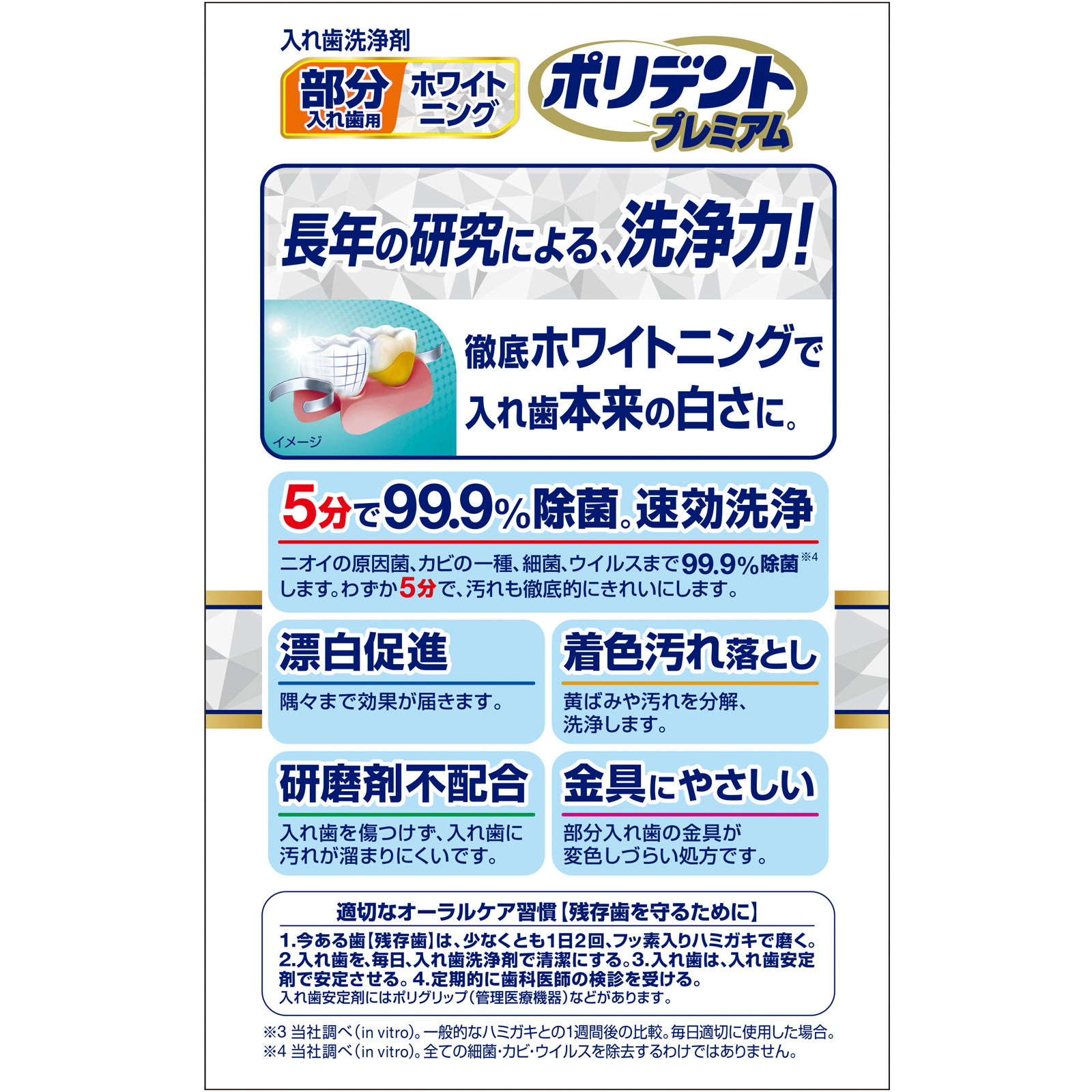 部分入れ歯用ホワイトニングポリデント ９６錠 ヘイリオンジャパン