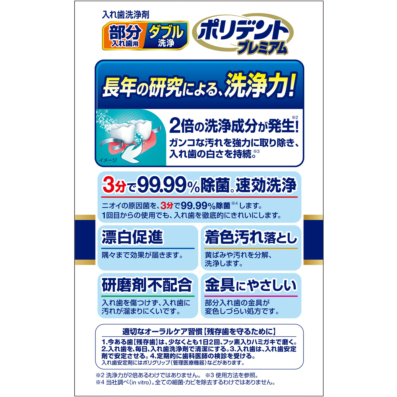 部分入れ歯用ダブル洗浄ポリデントプレミアム ９６錠 ヘイリオンジャパン