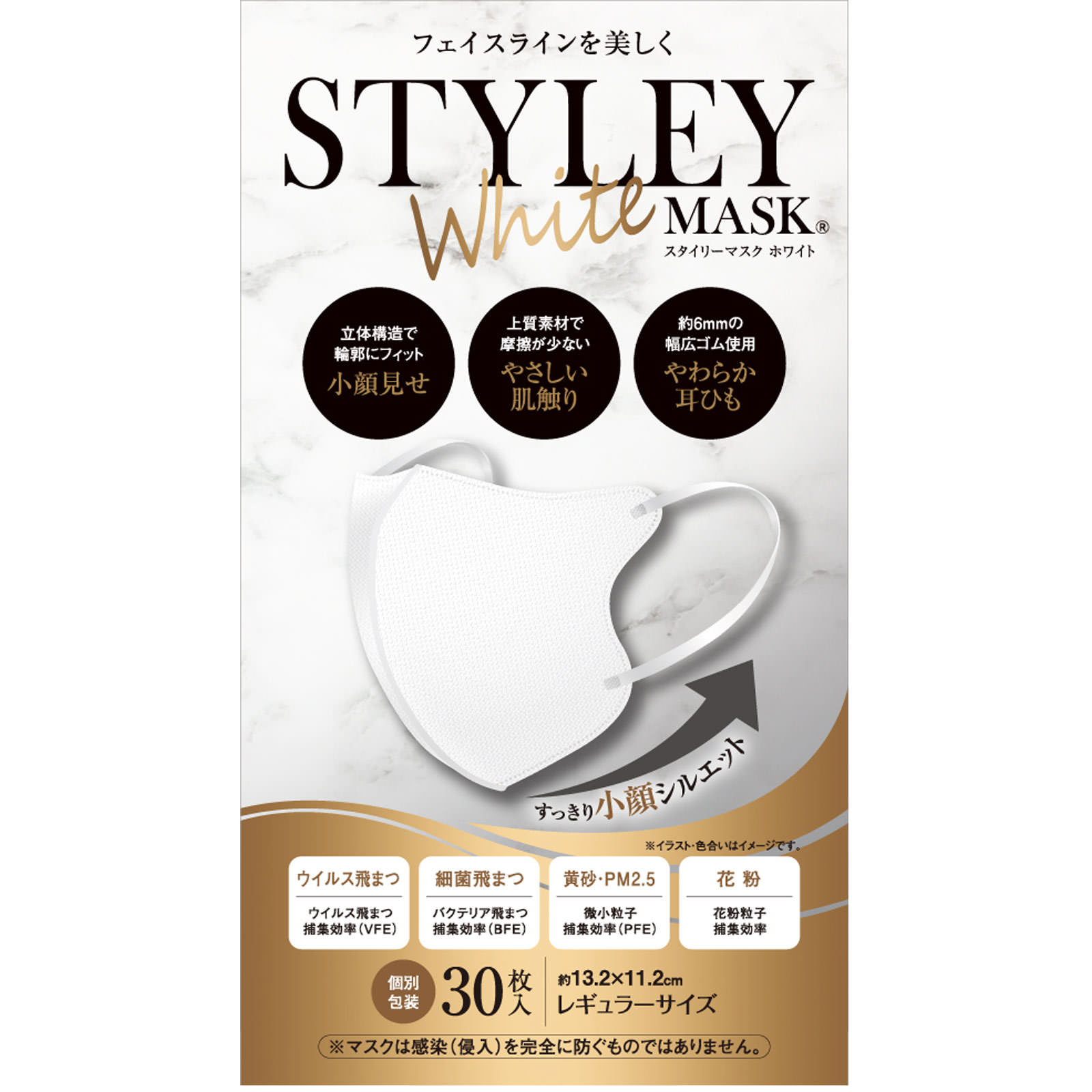 ＳＴＹＬＥＹマスク　Ｗｈｉｔｅ ３０枚入り やまと工業