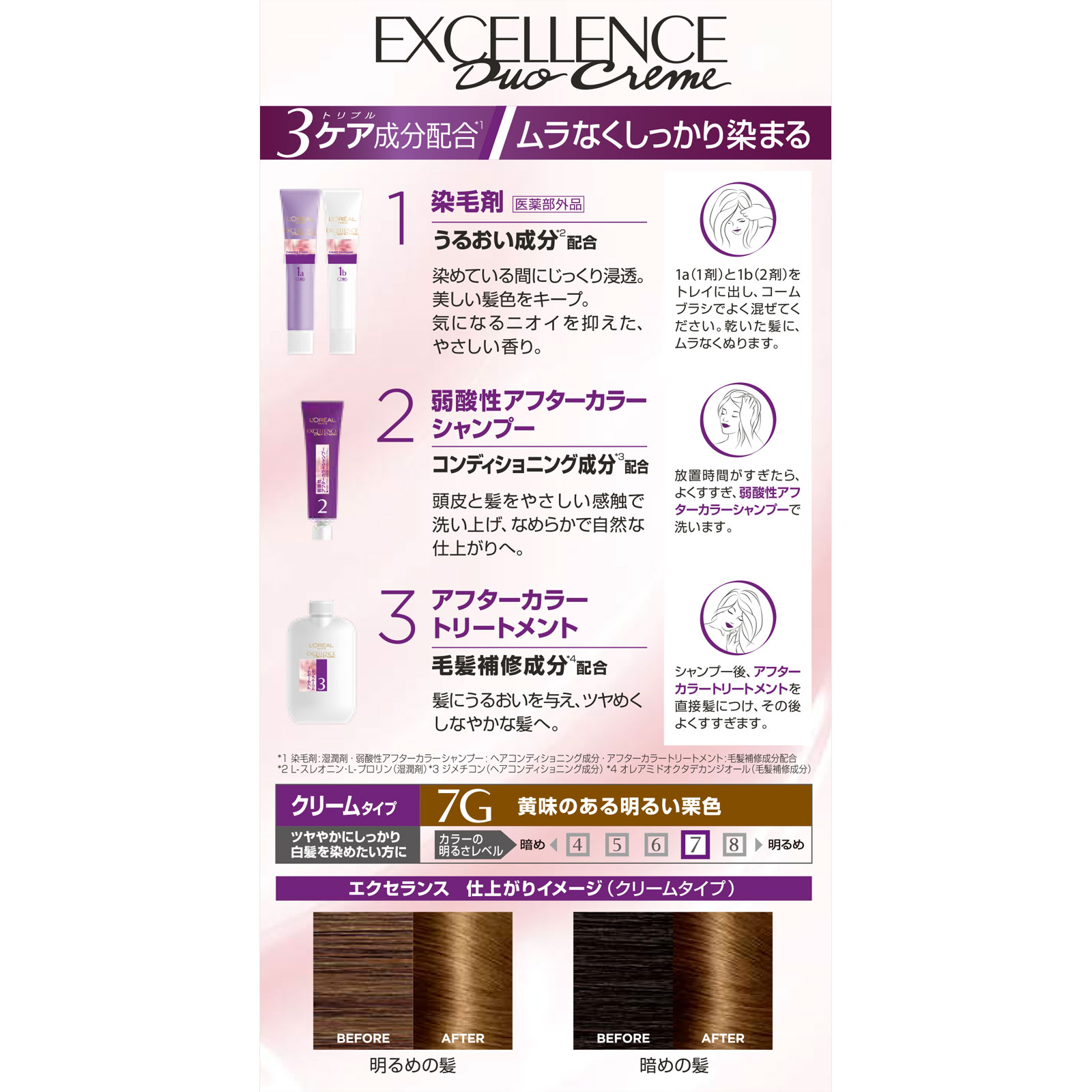 エクセランス　Ｒ　クリームタイプ　７Ｇ　黄味のある明るい栗色 ４８ｇ＋４８ｇ 日本ロレアル (医薬部外品)