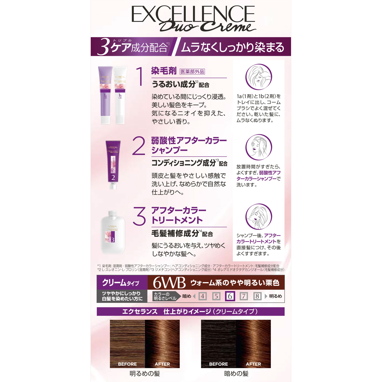 エクセランス　Ｎ　クリームタイプ　６ＷＢ　ウォーム系のやや明るい栗色 ４８ｇ＋４８ｇ 日本ロレアル (医薬部外品)