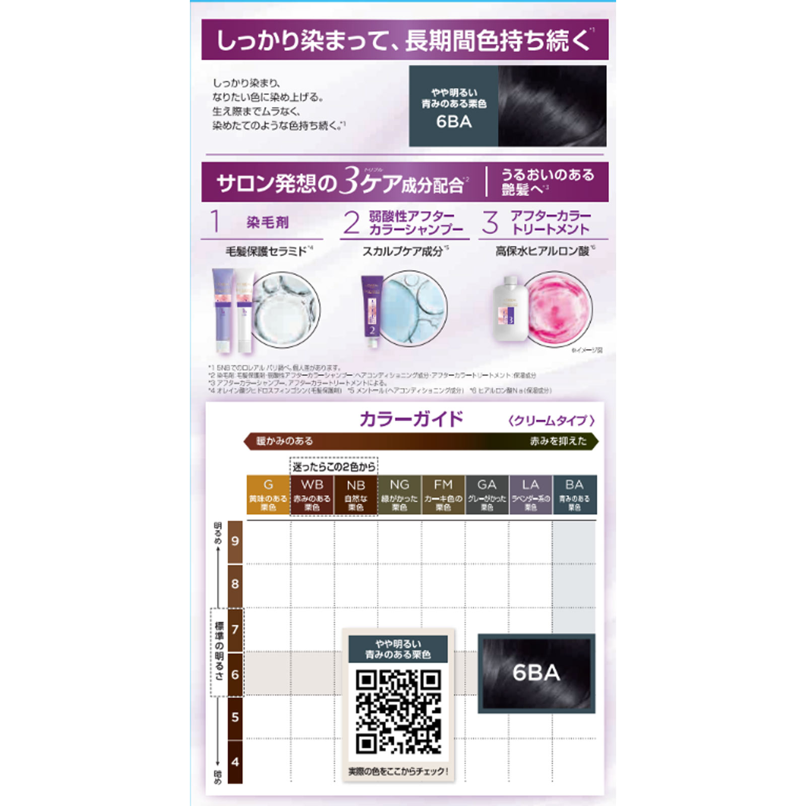 エクセランス R クリームタイプ 6BA やや明るい青みのある栗色
