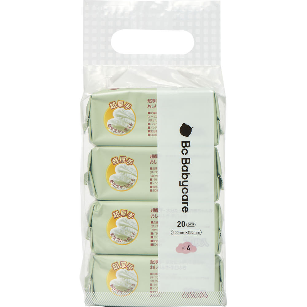 超厚手おしりふき手口ふき ２０枚×４