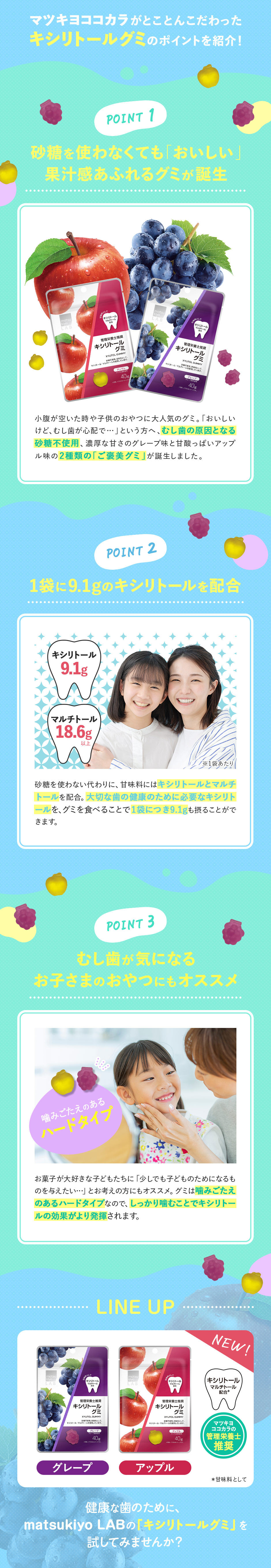 マツキヨココカラがとことんこだわったキシリトールグミのポイントをご紹介！