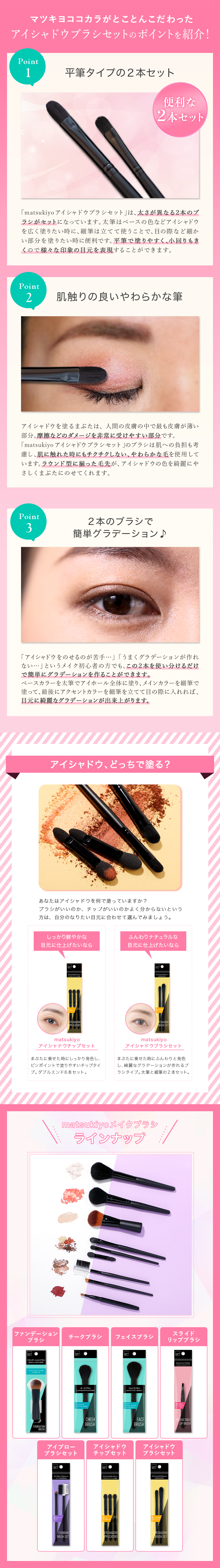 マツキヨココカラがとことんこだわったアイシャドウブラシセットのポイントを紹介